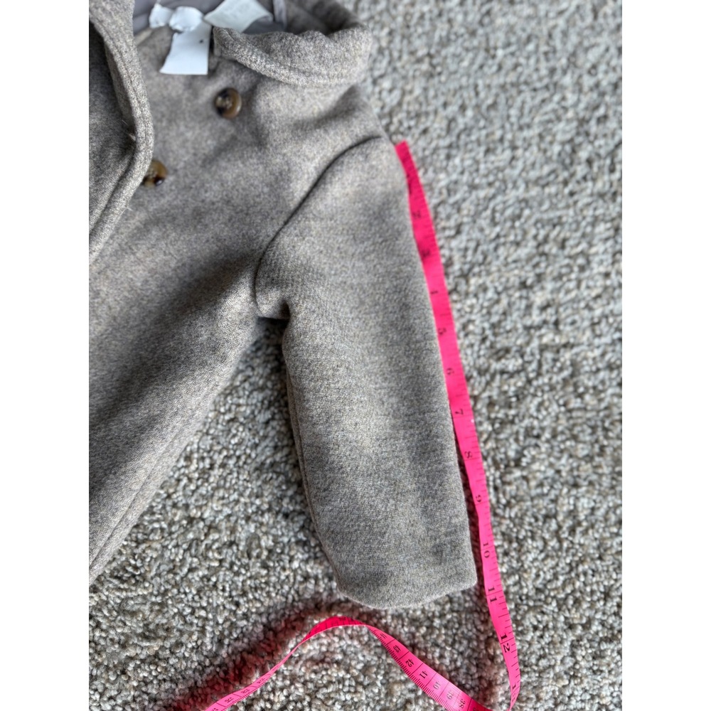 H&M Baby girl Pea Coat Wool Blend Double Breasted Jacket Beige 9 months NEW - Picture 7 of 8